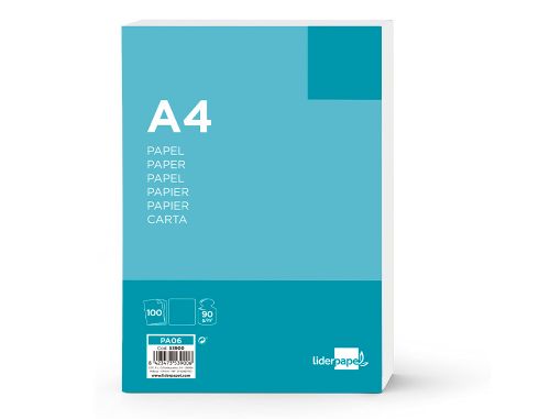 Papel liderpapel din a4 90 gr embalagem de 100 folhas , Liderpapel , 53900 , 8423473539006